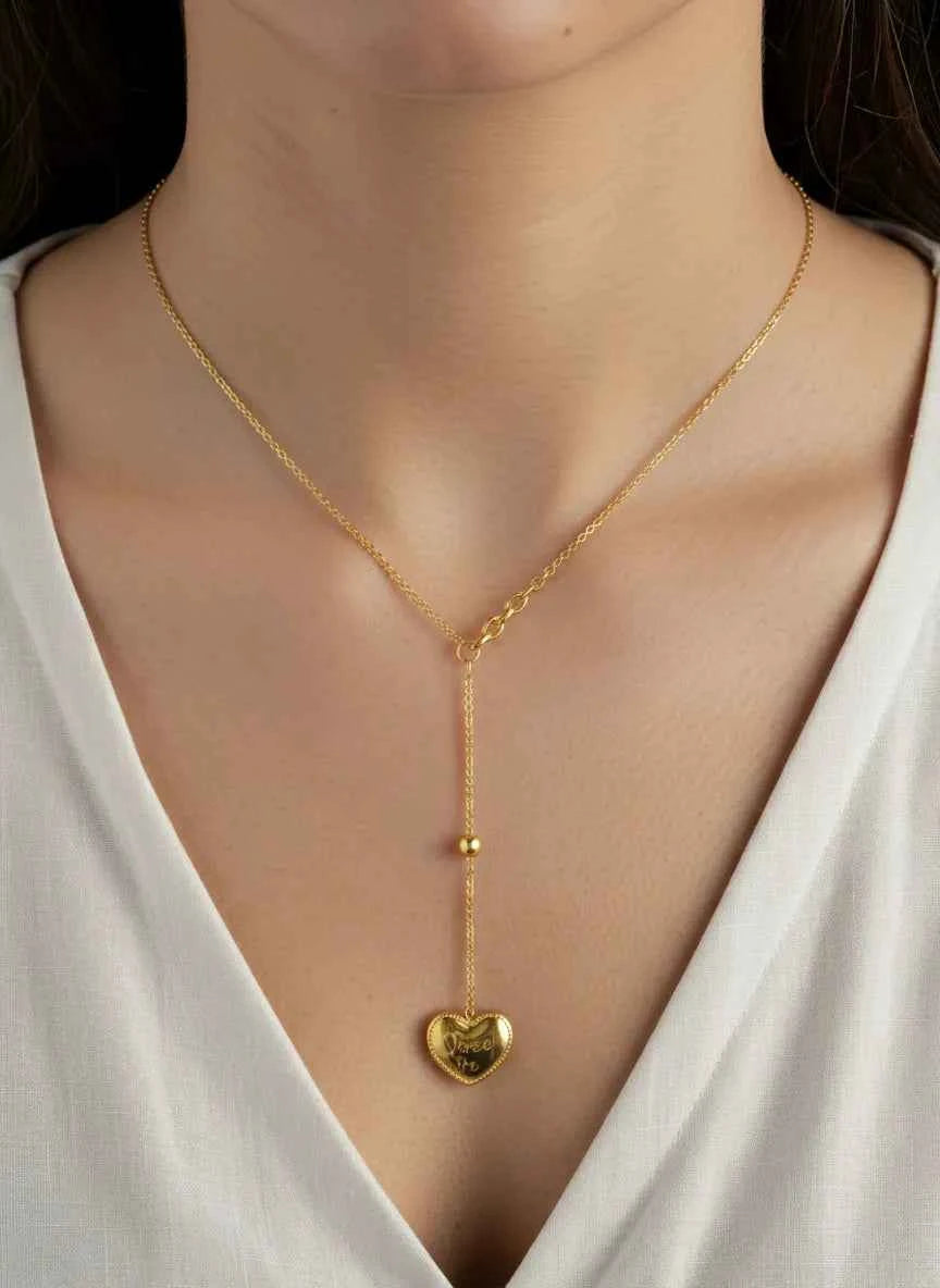 FOREVER HEART DROP NECKLACE