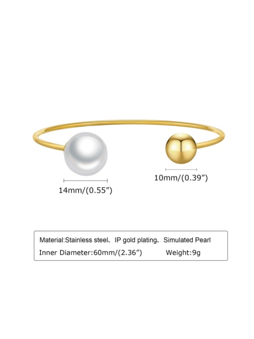 Pearl and Gold Open Bangle