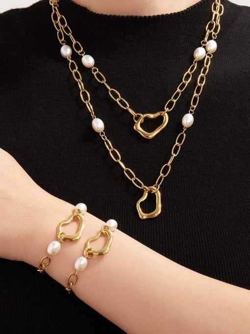 LUXEQA PEARL LOVE NECKLACE