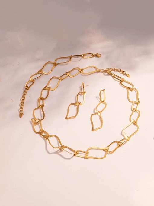 Golden Geometric Drop Earrings