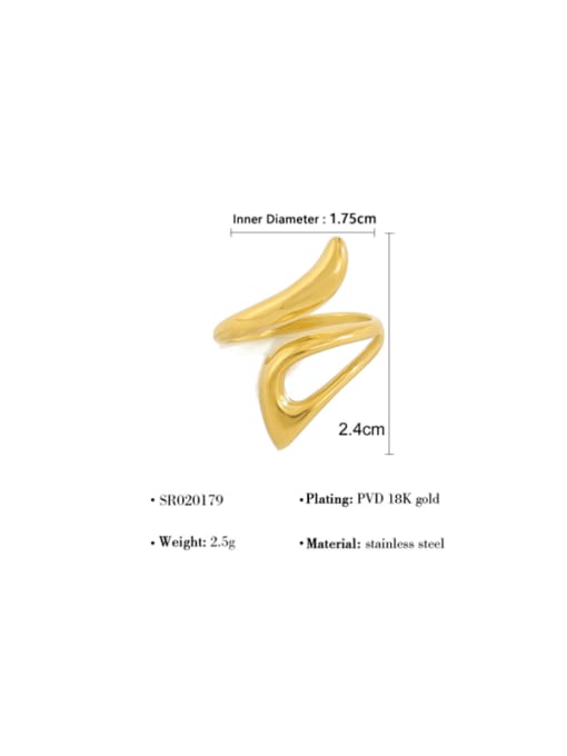 Golden Abstract Wave Minimalist Band Ring