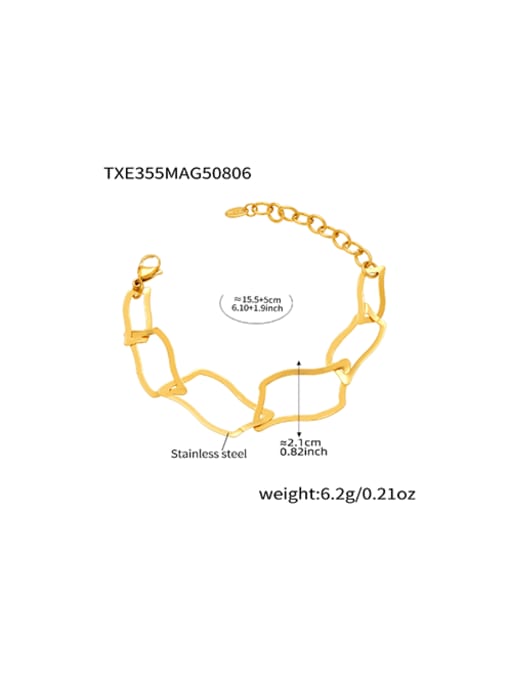 Golden Geometric Link Bracelet