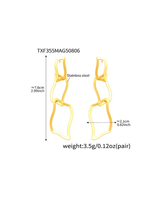 Golden Geometric Drop Earrings