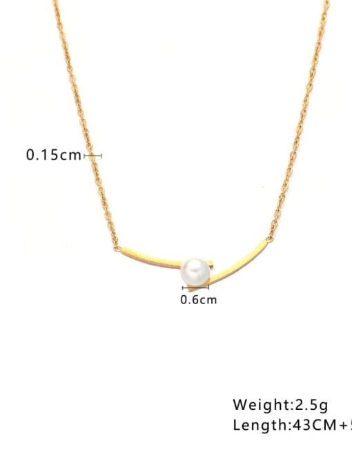 Golden Pearl Bar Necklace