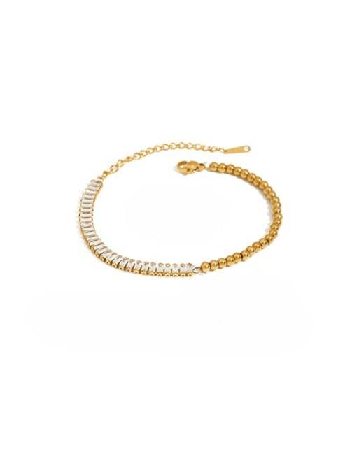 Dual-Tone Beaded & Rhinestone Bracele
