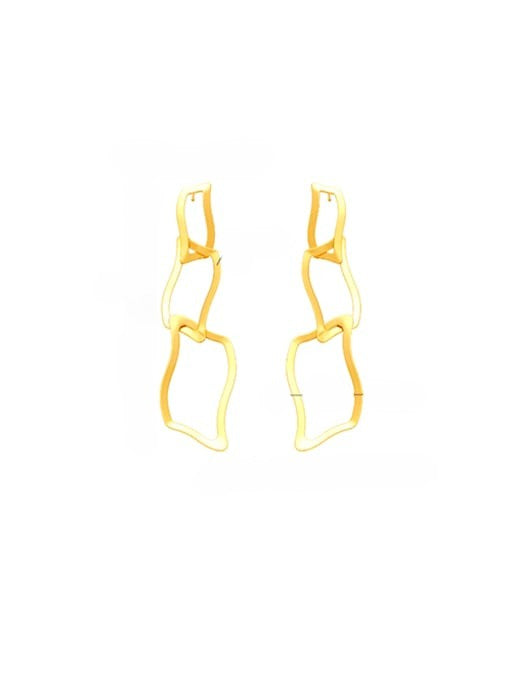 Golden Geometric Drop Earrings