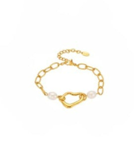 Golden Love Freshwater Pearl Bracelet