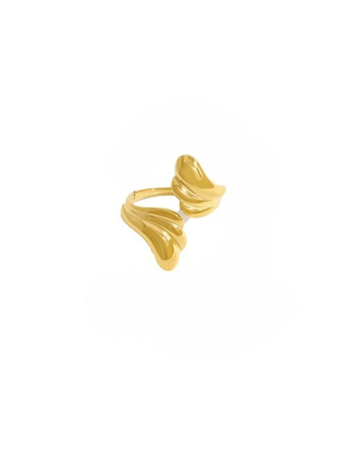 Golden Sculptural Heart Minimalist Band Ring
