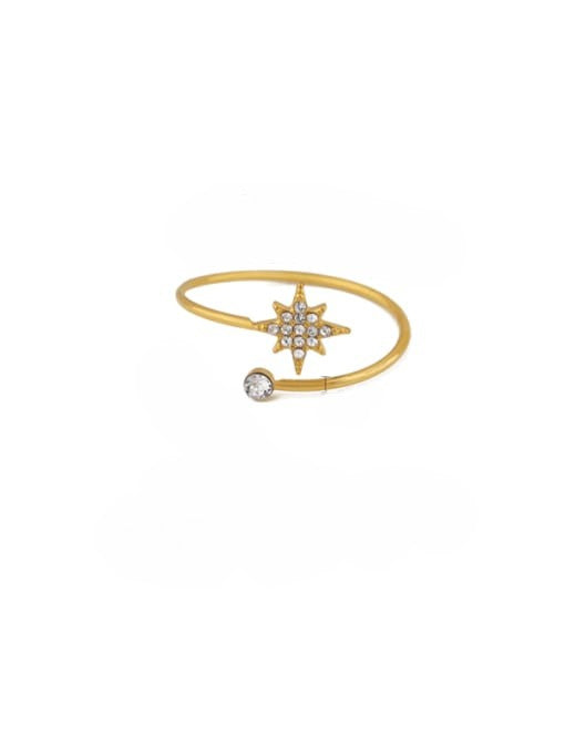 Golden Star Crystal Minimalist Band Ring