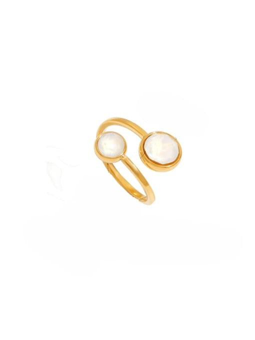 Golden Double-Shell Adjustable Band Ring