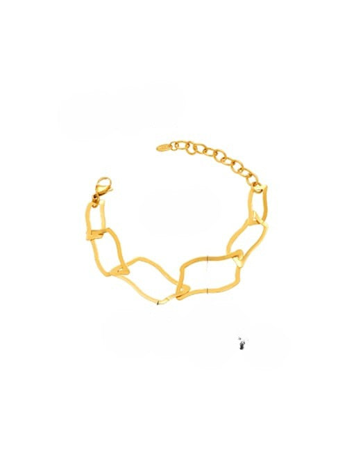 Golden Geometric Link Bracelet