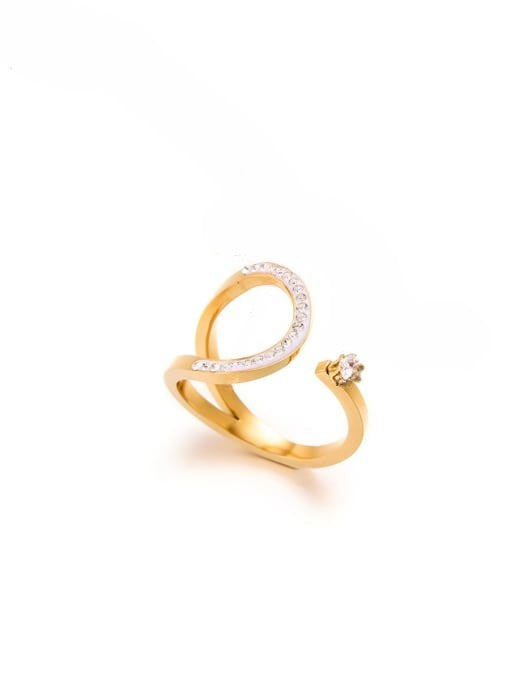 Rhinestone Geometric Minimalist Band Ring