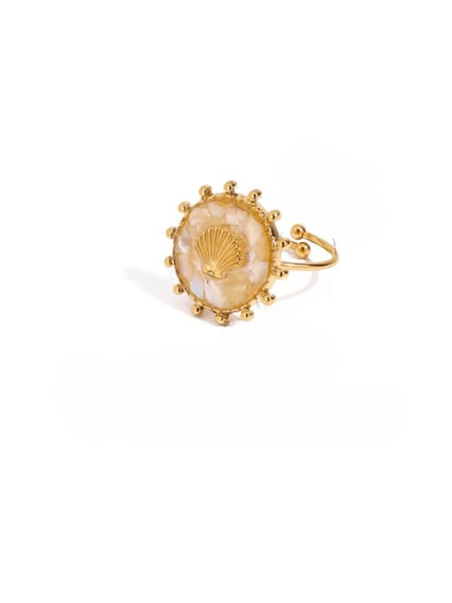 Golden Seashell Icon Ring