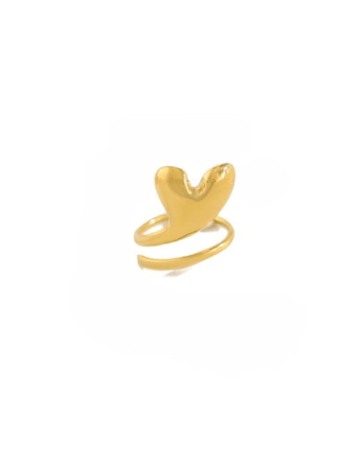 Golden Abstract Heart Ring