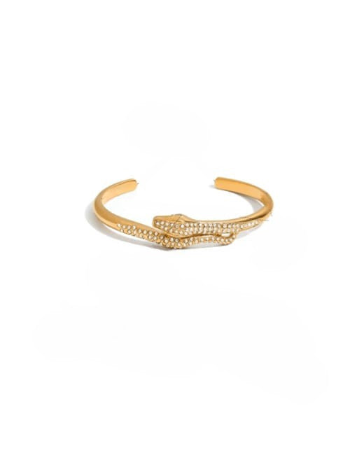 Golden Snake Rhinestone Bangle