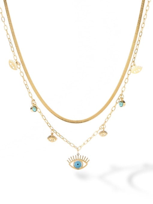 Golden Multi-Strand Evil Eye Necklace