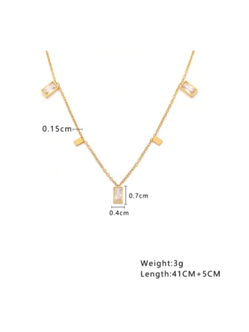 Gold Geometric Zirconia Minimalist Necklace