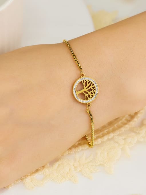 Golden Tree of Life Stainless Steel Bracelet