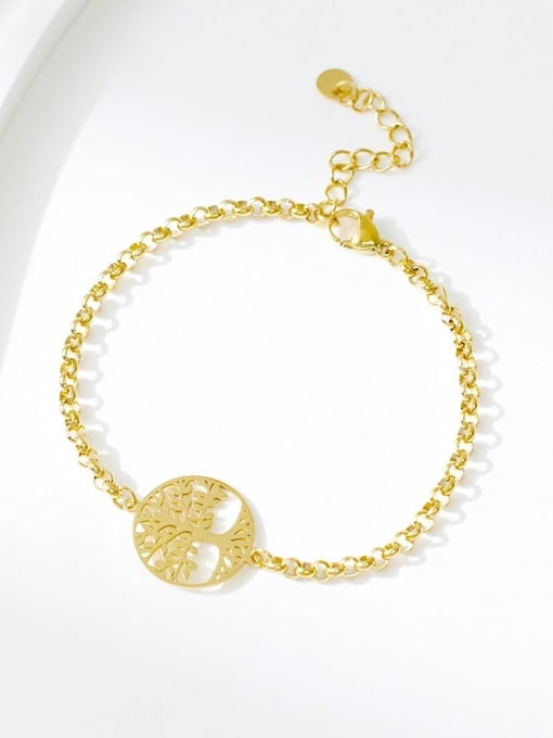 Golden Tree of Life Stainless Steel Bracelet