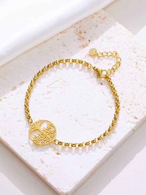 Golden Tree of Life Stainless Steel Bracelet