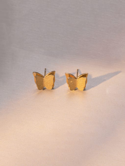 Golden Butterfly Minimalist Stud Earrings
