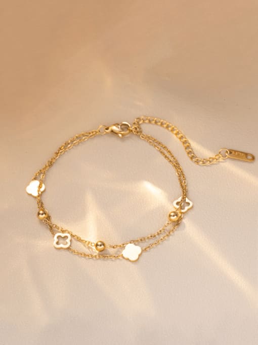 Golden Clover Charm Bracelet