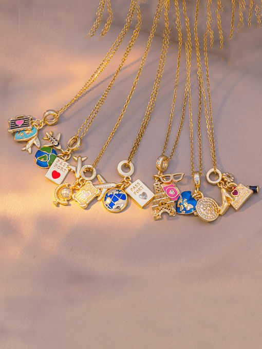 Silver Travel Charm Necklace