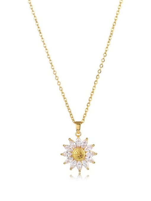 Sunflower Cubic Zirconia Necklace