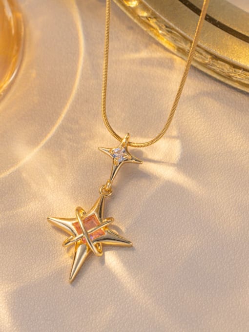 Pink Star Snake Chain Necklace