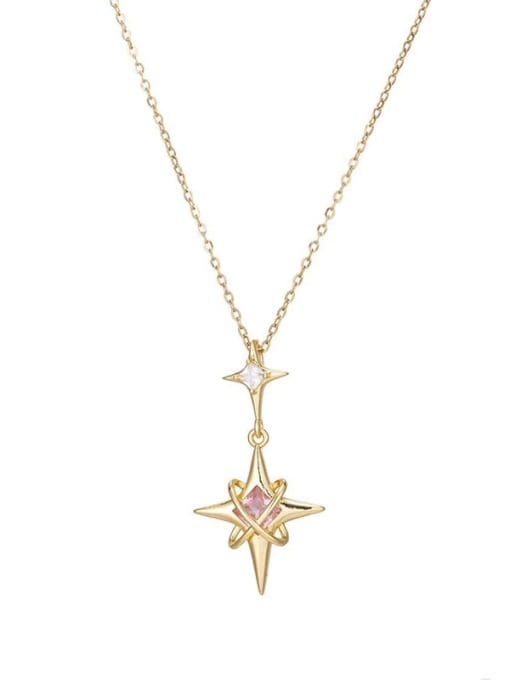 Pink Star Snake Chain Necklace