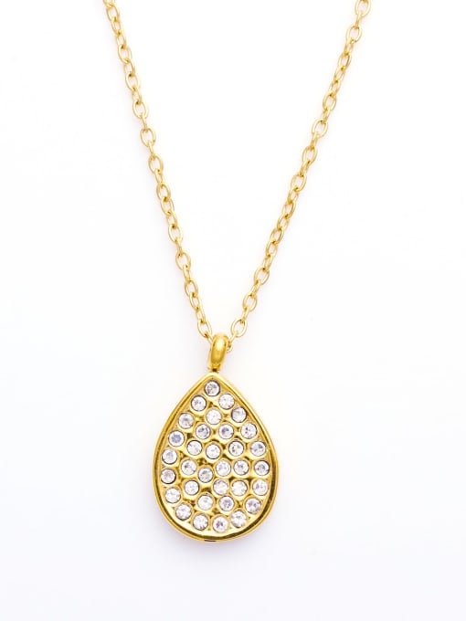 Golden Water Drop Cubic Zirconia Necklace