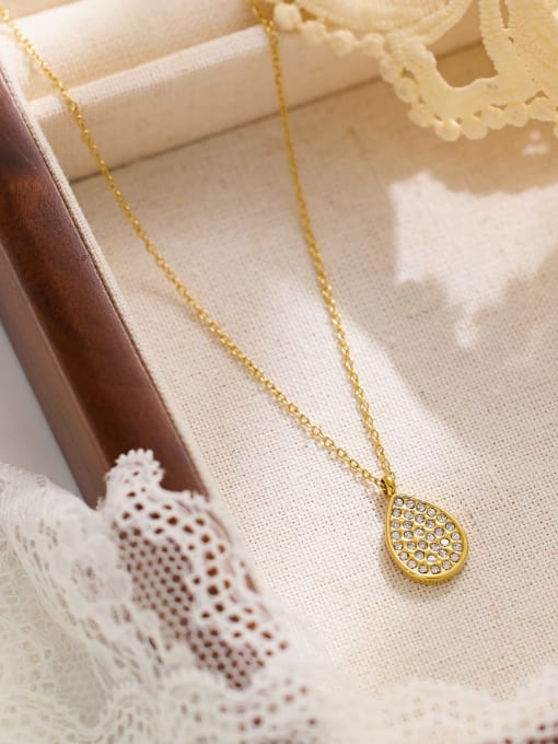 Golden Water Drop Cubic Zirconia Necklace