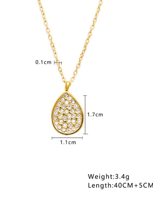 Golden Water Drop Cubic Zirconia Necklace