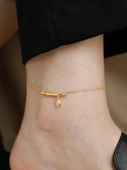 Golden Bamboo Charm Anklet