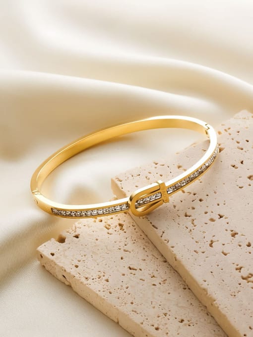 Cubic Zirconia Geometric Minimalist Band Bangle
