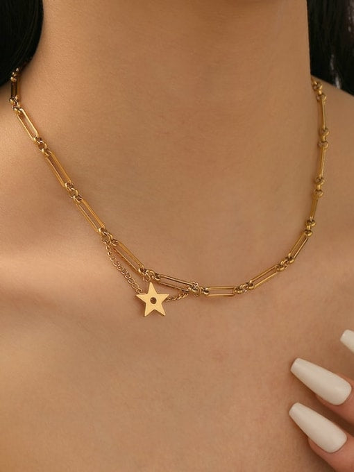 Pentagram Multi Strand Necklace