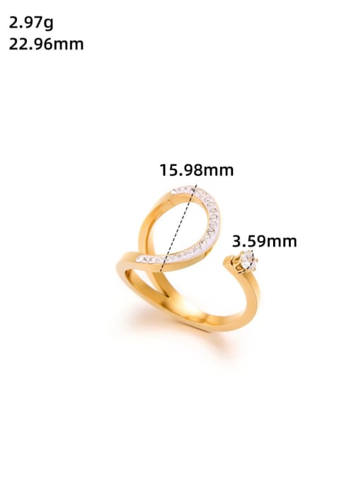 Rhinestone Geometric Minimalist Band Ring