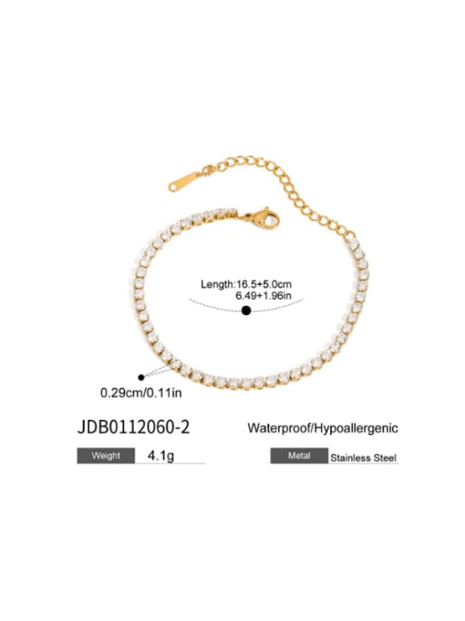 Cubic Zirconia Tennis Bracelet – Gold Plated