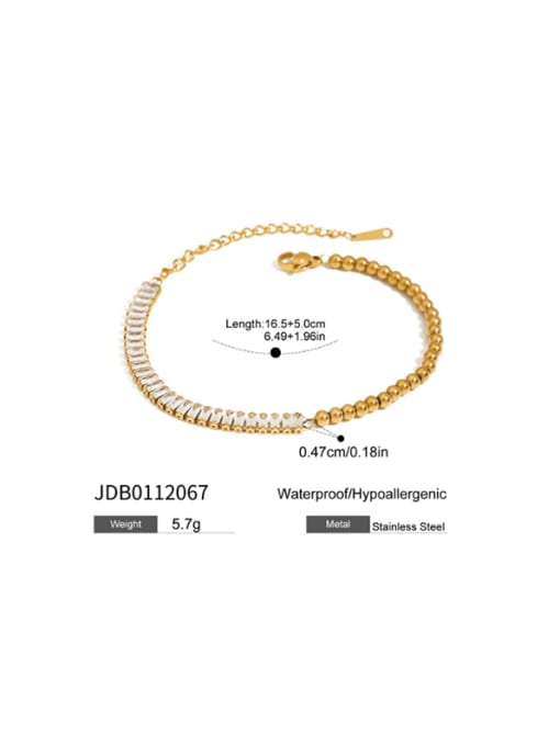 Dual-Tone Beaded & Rhinestone Bracele