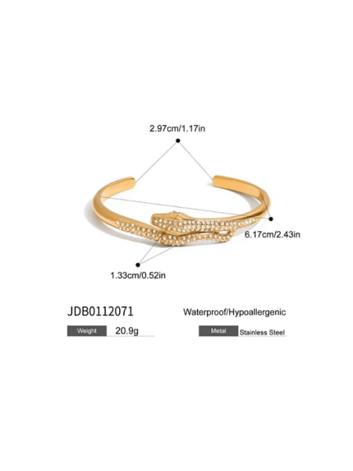 Golden Snake Rhinestone Bangle