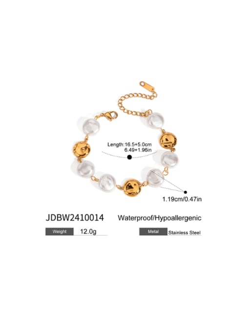 Golden Bead & Pearl Link Bracelet