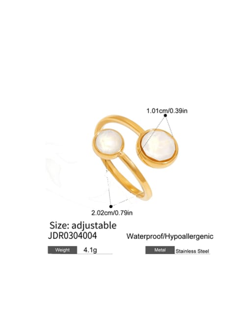 Golden Double-Shell Adjustable Band Ring