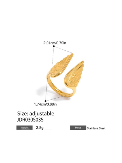 Golden Wing Hip-Hop Band Ring