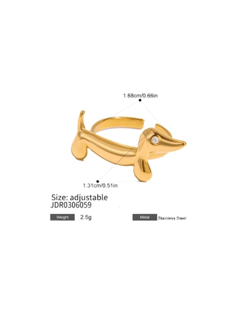 Golden Dachshund Dog Ring