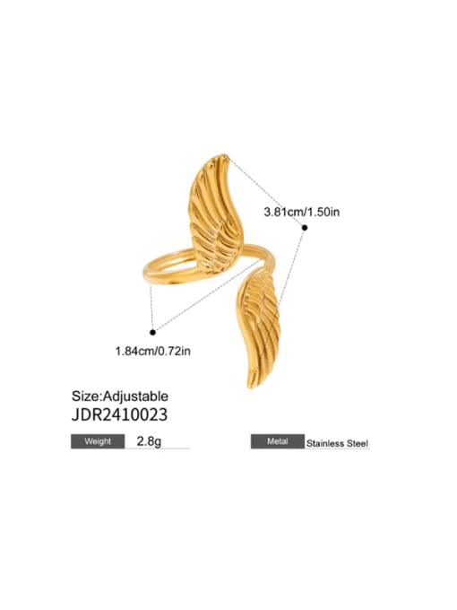 Adjustable Golden Wing Band Ring