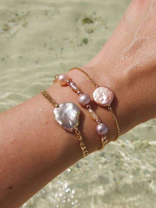 Cuban Chain Freshwater Pearl Bracelet