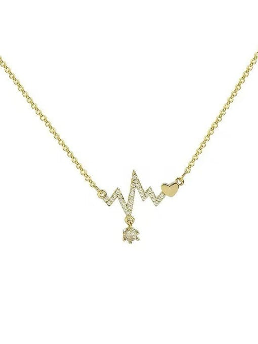 Gold ECG Heartbeat Necklace