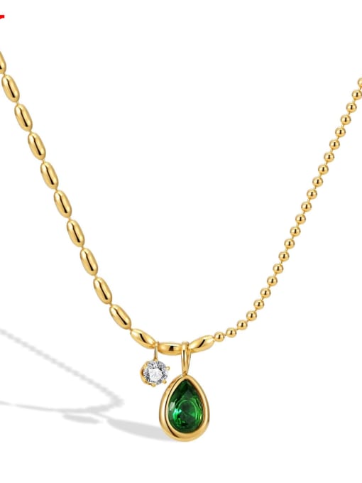Green Teardrop Pendant Necklace