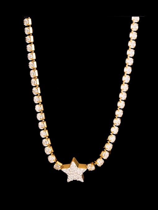 Golden Star Cubic Zirconia Luxury Necklace