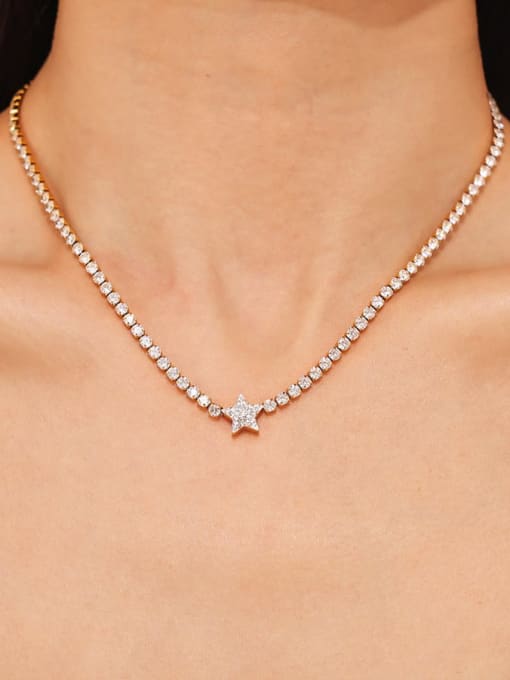 Golden Star Cubic Zirconia Luxury Necklace